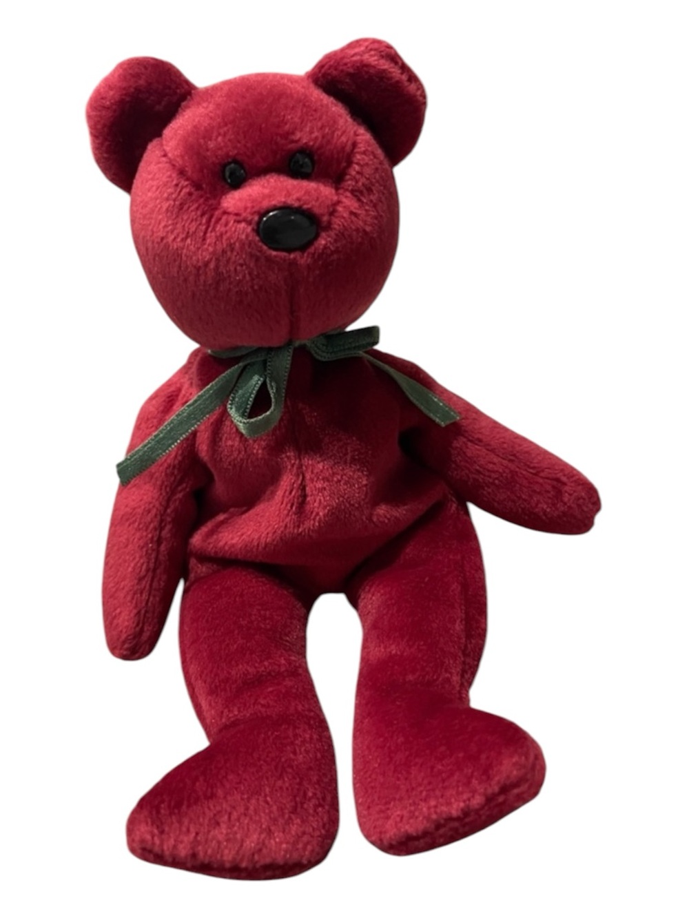 RARE Cranberry TY Beanie Baby 1993 Velvet Teddy Bear with “Oakbrook” tag error